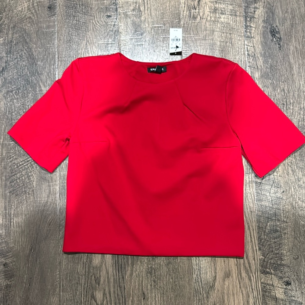 NWT Express Bright Red Short Sleeve Top